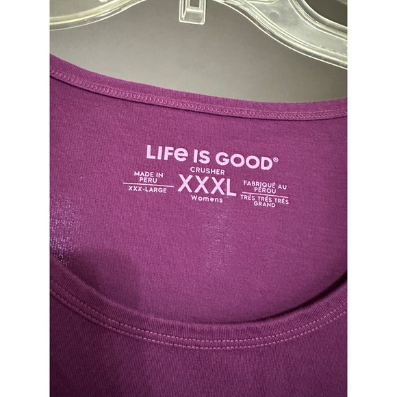 Life is Good Crusher Tee Purple Be Kind To Animals Cat Graphic Shirt XXXL NWT - Picture 6 of 7